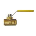 Interstate Pneumatics Brass Ball Valve 1 Inch x 1 Inch NPT Female, WP 600 PSI VB16